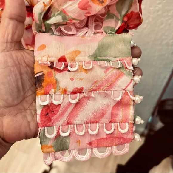 Threads and Motifs Blouse pink floral size M - Picture 7 of 11